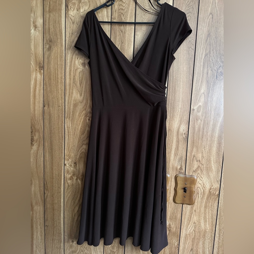 small Brown Wrap Dress